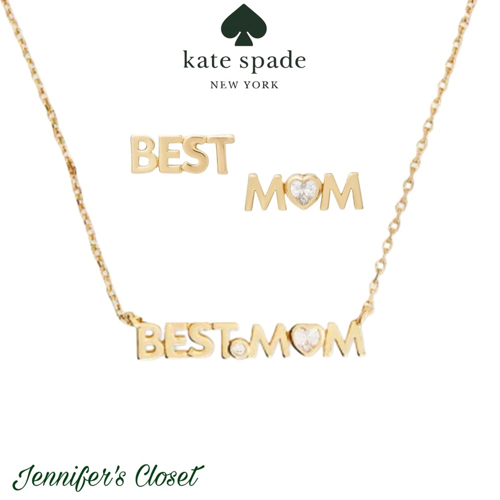 Kate Spade Gold-Tone Mom Earrings & Pendant Set